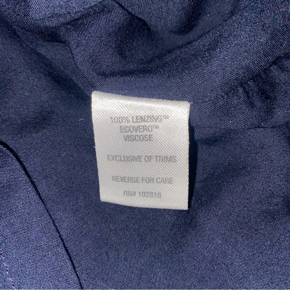 Garnet Hill Crepe Blue Patterned Dress Size Medium - Picture 10 of 11